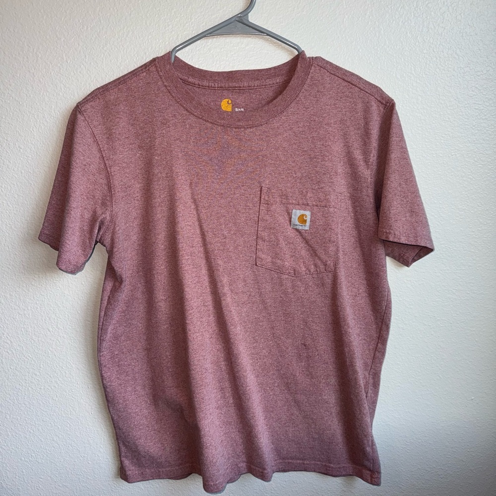 Carhartt Women’s Burgundy Short Sleeve Pocket Tee
